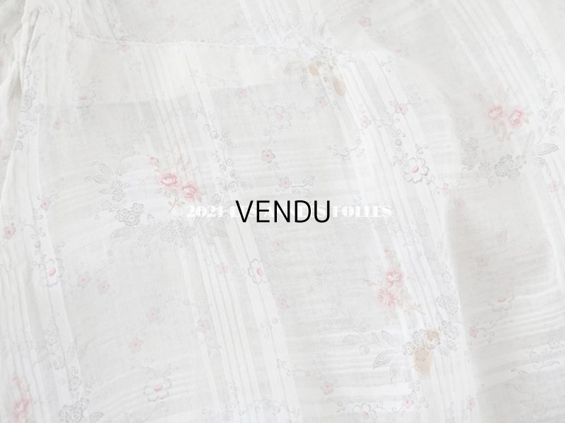 画像12: 1900年代 アンティーク 小さな薔薇模様　コットンオーガンジーのペチコート ドールドレス用生地