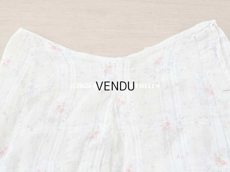 画像3: 1900年代 アンティーク 小さな薔薇模様　コットンオーガンジーのペチコート ドールドレス用生地