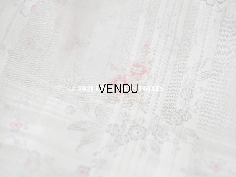 画像18: 1900年代 アンティーク 小さな薔薇模様　コットンオーガンジーのペチコート ドールドレス用生地