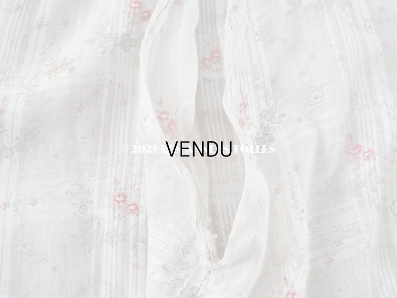 画像11: 1900年代 アンティーク 小さな薔薇模様　コットンオーガンジーのペチコート ドールドレス用生地