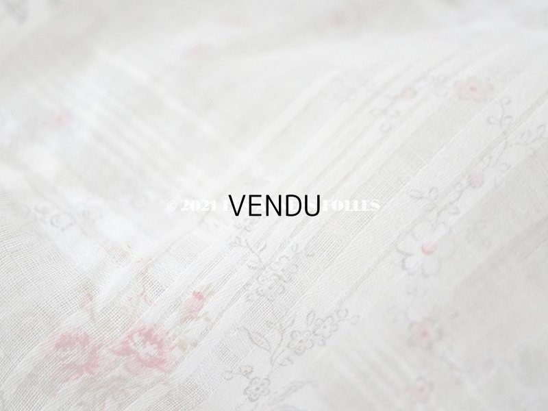 画像17: 1900年代 アンティーク 小さな薔薇模様　コットンオーガンジーのペチコート ドールドレス用生地