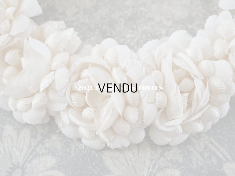 画像7: 新品同様 1900年代 アンティーク シルクサテン&コットン 薔薇の布花のヘッドリース ティアラ