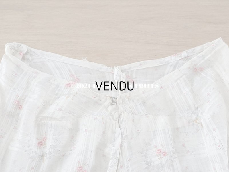 画像6: 1900年代 アンティーク 小さな薔薇模様　コットンオーガンジーのペチコート ドールドレス用生地