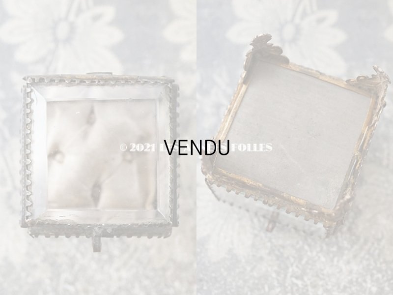 画像5: アンティーク ジュエリーボックス ベージュ・グレーのシルク製クッション 