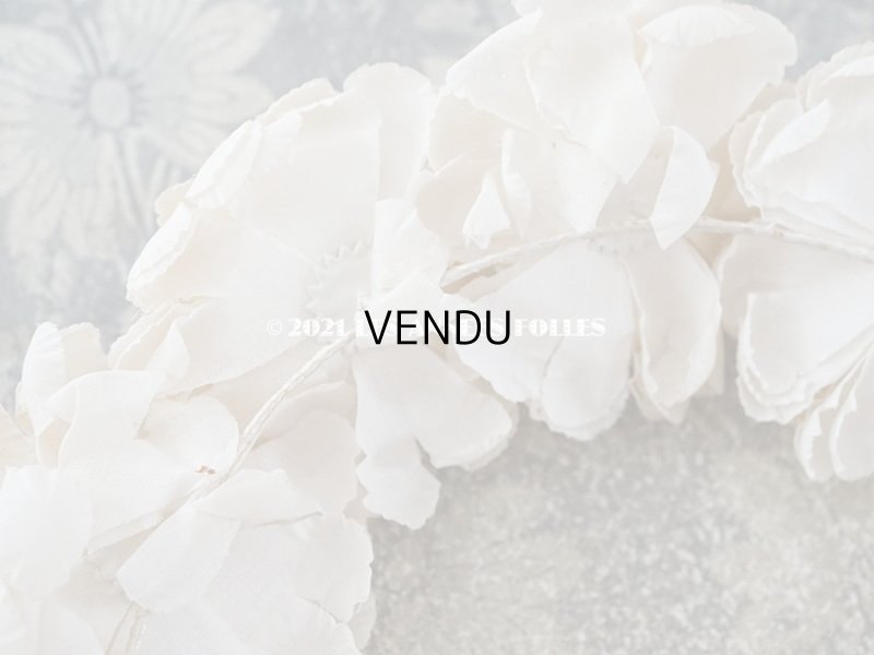 画像5: 新品同様 1900年代 アンティーク シルクサテン&コットン 薔薇の布花のヘッドリース ティアラ