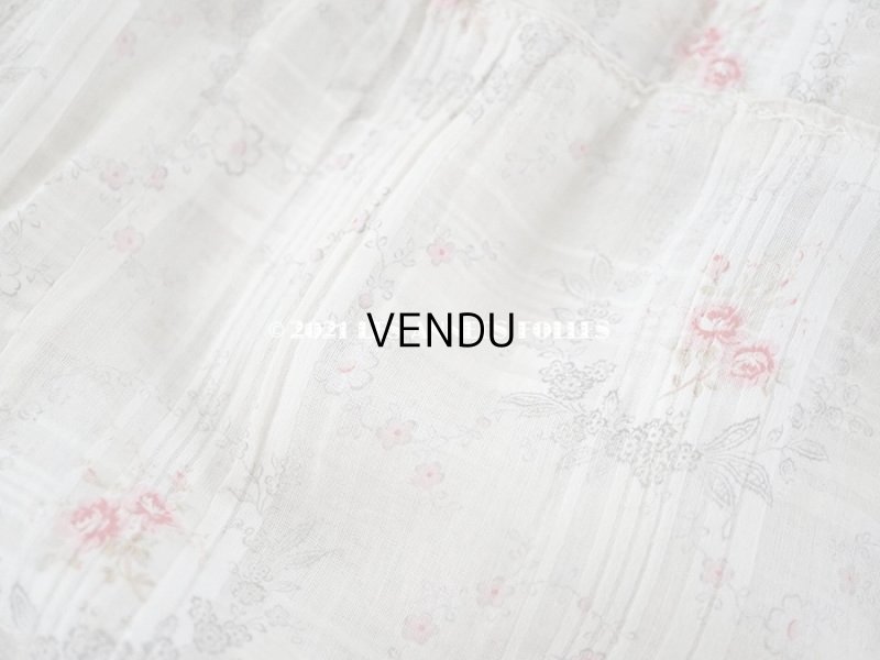 画像19: 1900年代 アンティーク 小さな薔薇模様　コットンオーガンジーのペチコート ドールドレス用生地