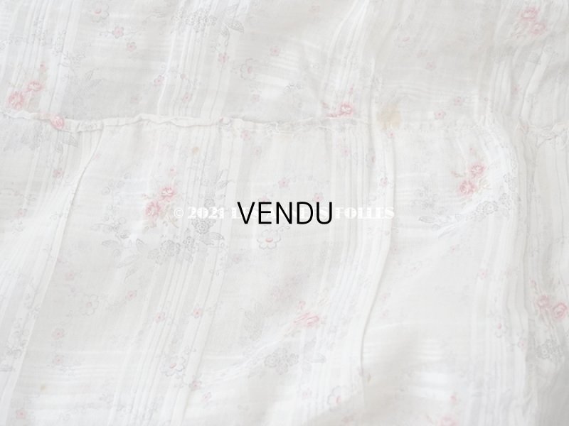 画像14: 1900年代 アンティーク 小さな薔薇模様　コットンオーガンジーのペチコート ドールドレス用生地