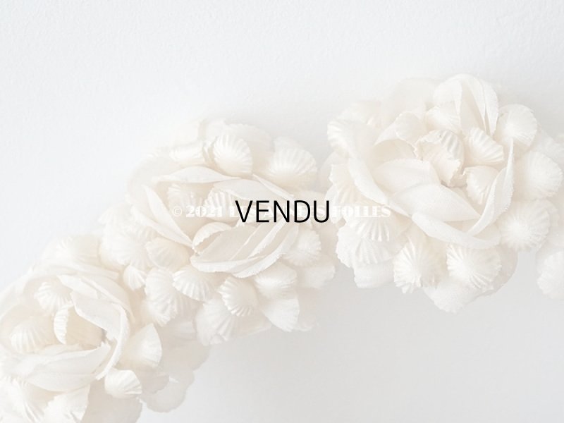 画像3: 新品同様 1900年代 アンティーク シルクサテン&コットン 薔薇の布花のヘッドリース ティアラ