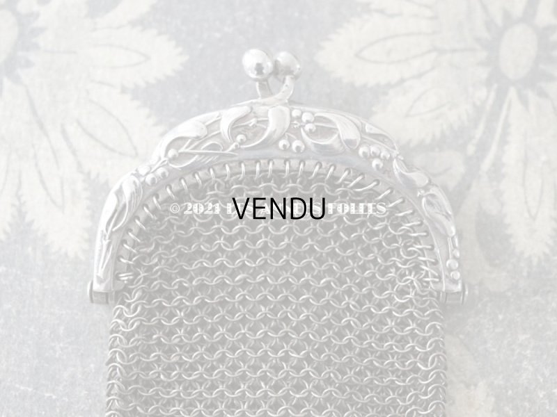 画像5: 1900年代 アンティーク シルバー製 ヤドリギ メタルメッシュのコインケース  コインパース