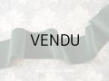 19世紀末 アンティーク シルク製  ベルベットのリボン スモーキーグリーン 111cm　幅6.1cm
