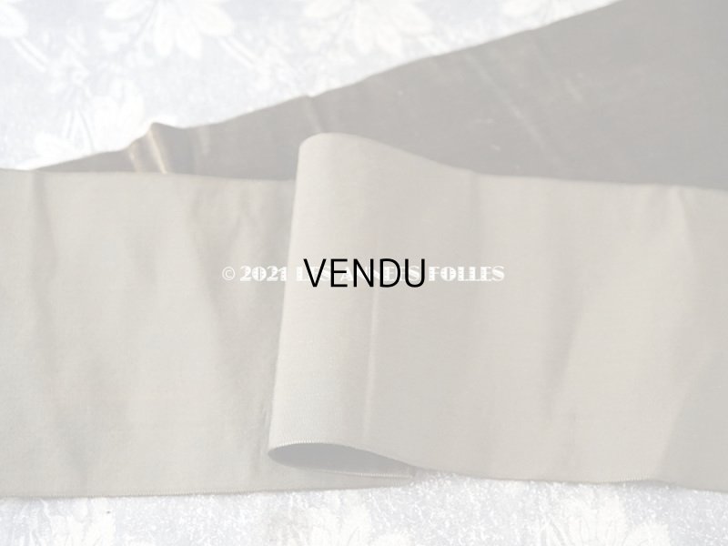 画像5: 19世紀末 アンティーク シルク製 幅広 ベルベットのリボン カーキブラウン 108cm 幅11cm