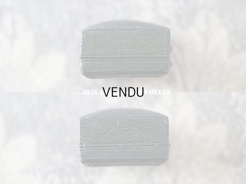 画像4: 19世紀末 アンティーク 本革製 ピアス用 小さなジュエリーボックス  ダークグリーン