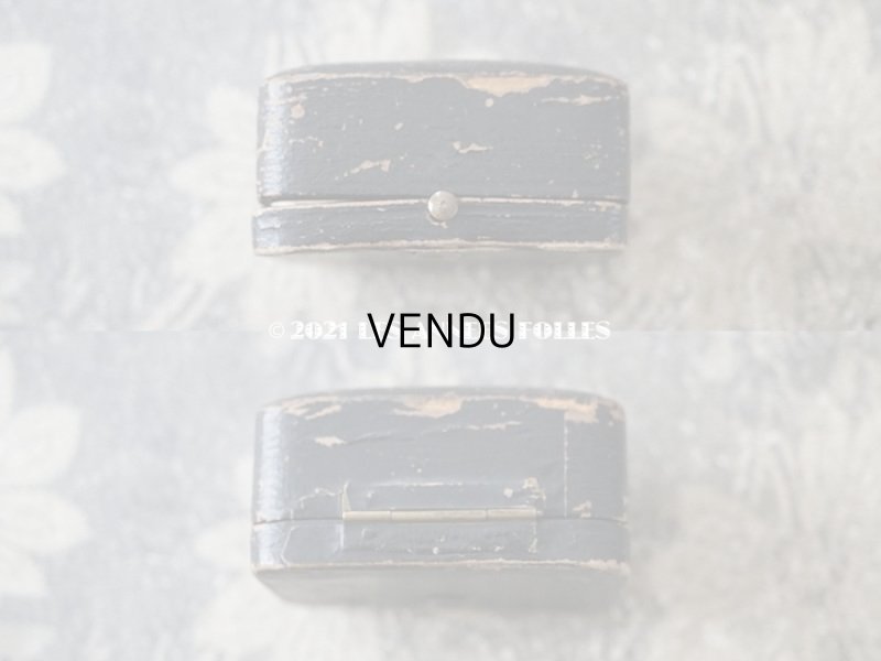 画像8: 19世紀末 アンティーク 本革製 ピアス用 ジュエリーボックス  黒