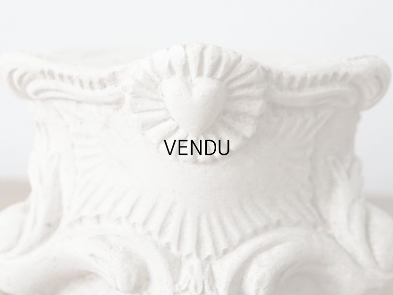 画像7: 1900年代 アンティーク マリア像の台座　石膏製 ハートのモチーフ