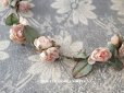 画像1: 19世紀末 アンティーク 小さな薔薇の布花のティアラ 　パウダーピンク (1)