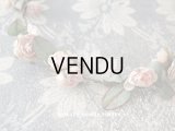 19世紀末 アンティーク 小さな薔薇の布花のティアラ 　パウダーピンク
