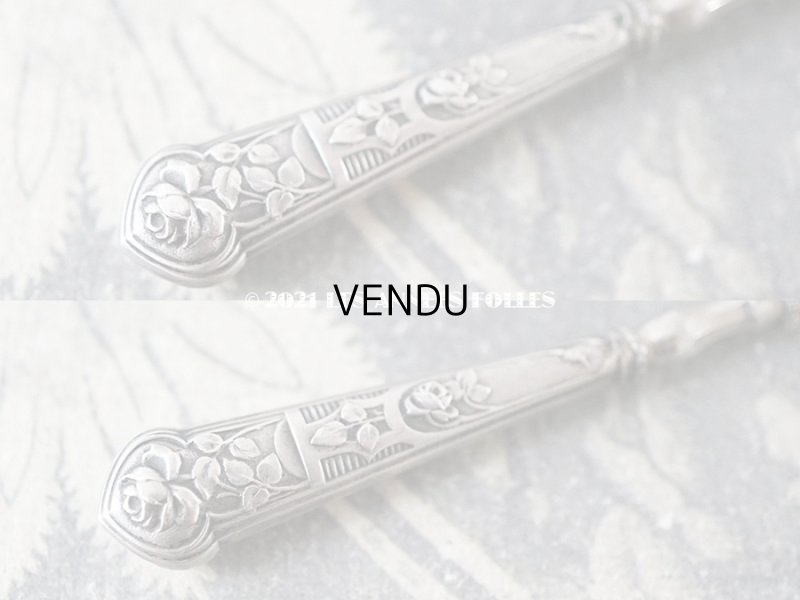 画像6: アンティーク シルバー製 薔薇の裁縫道具セット 
