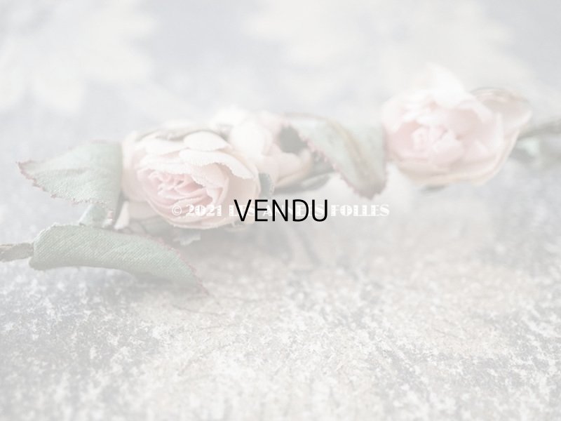 画像5: 19世紀末 アンティーク 小さな薔薇の布花のティアラ  パウダーピンク