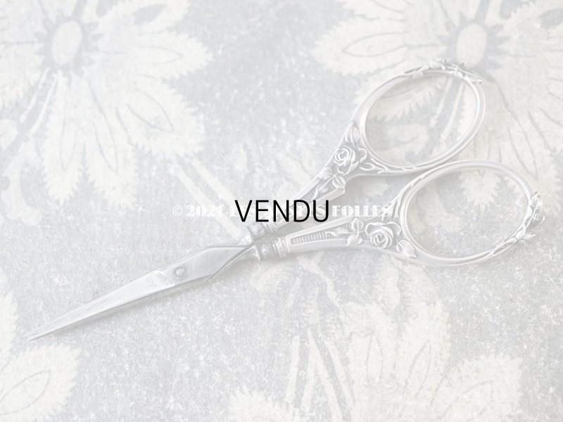 画像13: アンティーク シルバー製 薔薇の裁縫道具セット 