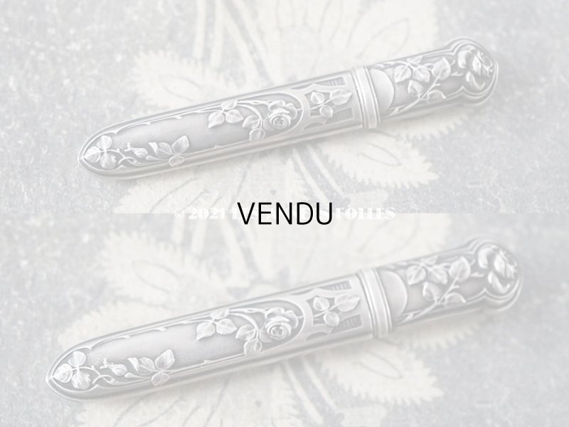 画像3: アンティーク シルバー製 薔薇の裁縫道具セット 