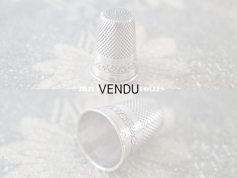 画像19: アンティーク シルバー製 薔薇の裁縫道具セット 