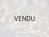 1930年代 アンティーク 　薔薇の刺繍入り ベージュのチュールレース