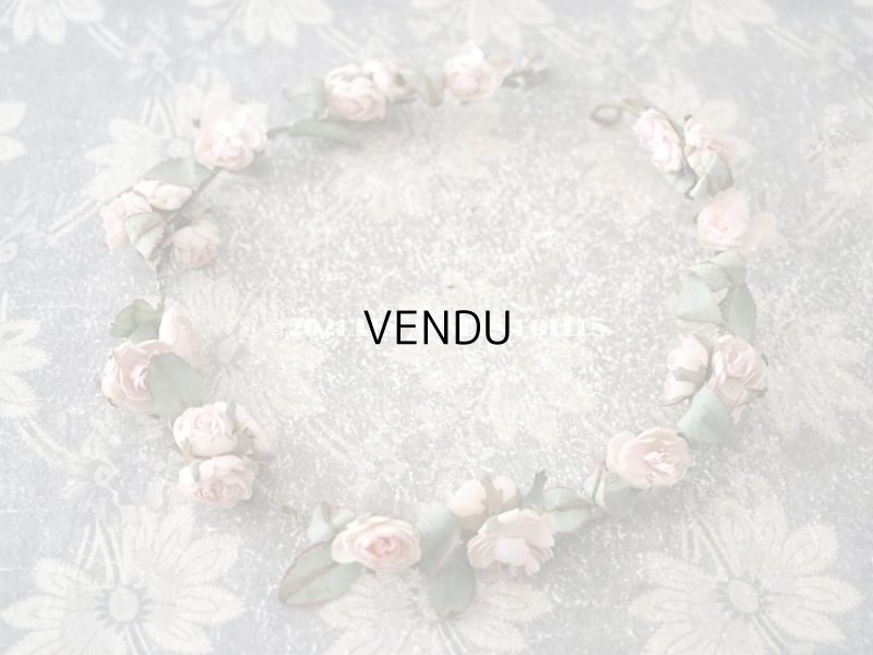 画像4: 19世紀末 アンティーク 小さな薔薇の布花のティアラ  パウダーピンク