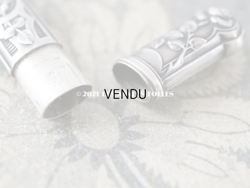 画像4: アンティーク シルバー製 薔薇の裁縫道具セット 