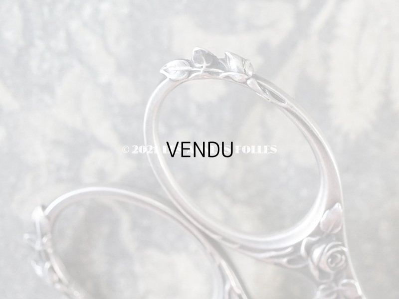 画像18: アンティーク シルバー製 薔薇の裁縫道具セット 