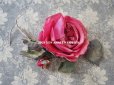画像8: アンティーク ピンクの薔薇の大きな布花 コサージュ クオーター・ロゼット咲き