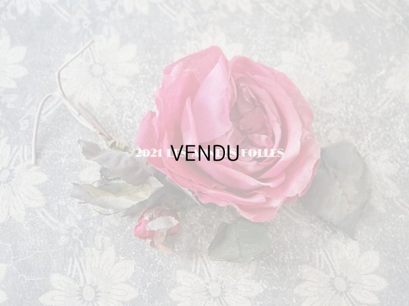 画像8: アンティーク ピンクの薔薇の大きな布花 コサージュ クオーター・ロゼット咲き