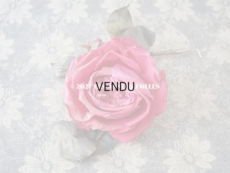 画像7: アンティーク ピンクの薔薇の大きな布花 コサージュ クオーター・ロゼット咲き