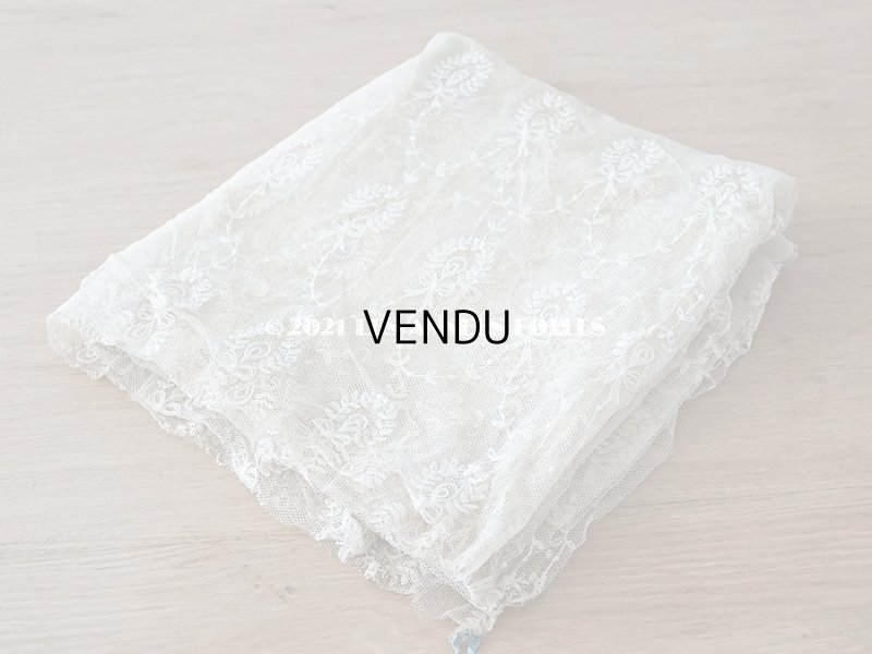 画像6: アンティーク カーテン用 リボン柄のチュールレース 130×135cm