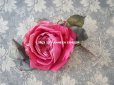 画像6: アンティーク ピンクの薔薇の大きな布花 コサージュ クオーター・ロゼット咲き