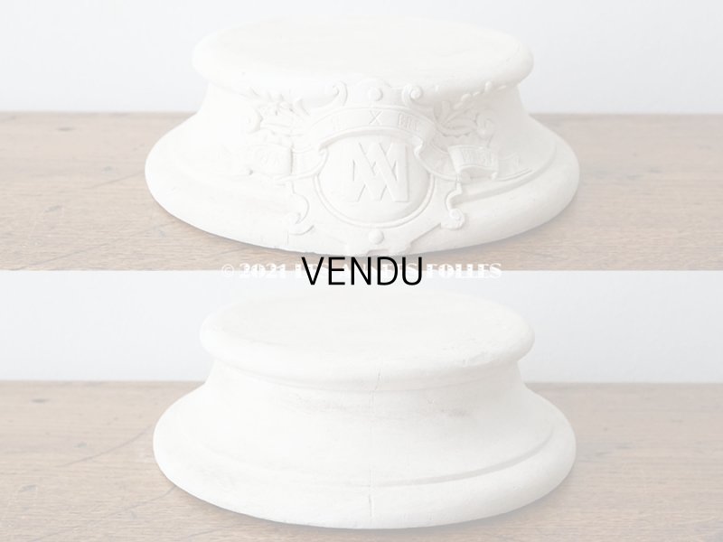 画像2: アンティーク マリア像の大きな台座　石膏製 (L）　1854年12月8日　ROME 19.5×6.5cm