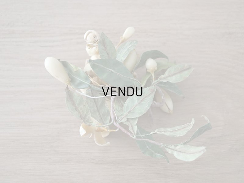 画像13: 19世紀末 アンティークワックスフラワーのティアラ & ブートニアのセット ウェディング 結婚式 