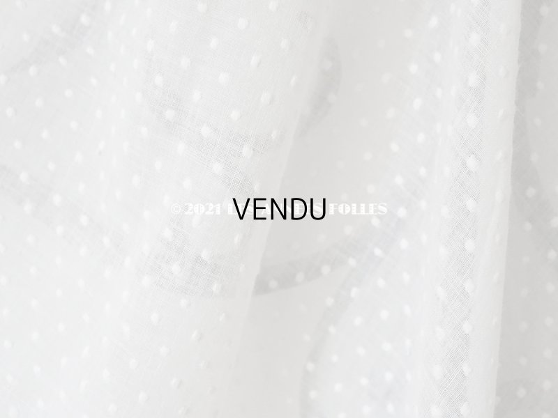 画像6: アンティーク  テーブルクロス ドットの刺繍入り コットン生地 91×92cm