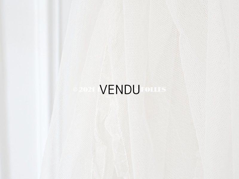 画像7: アンティーク  ウェディングヴェール  フリル＆淡いピンクのシルクリボン付き