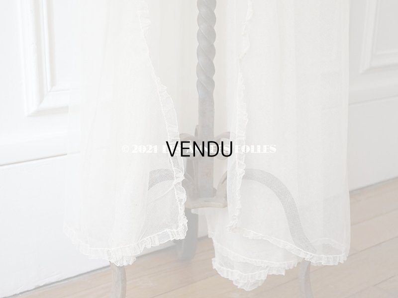 画像4: アンティーク  ウェディングヴェール  フリル＆淡いピンクのシルクリボン付き