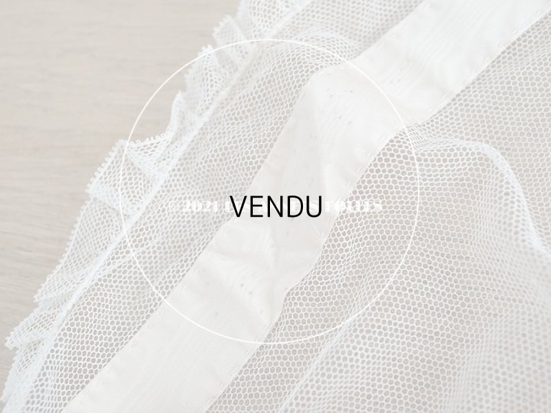 画像10: アンティーク  ウェディングヴェール  フリル＆淡いピンクのシルクリボン付き