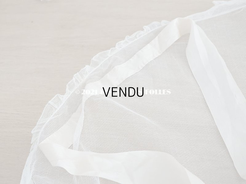 画像9: アンティーク  ウェディングヴェール  フリル＆淡いピンクのシルクリボン付き