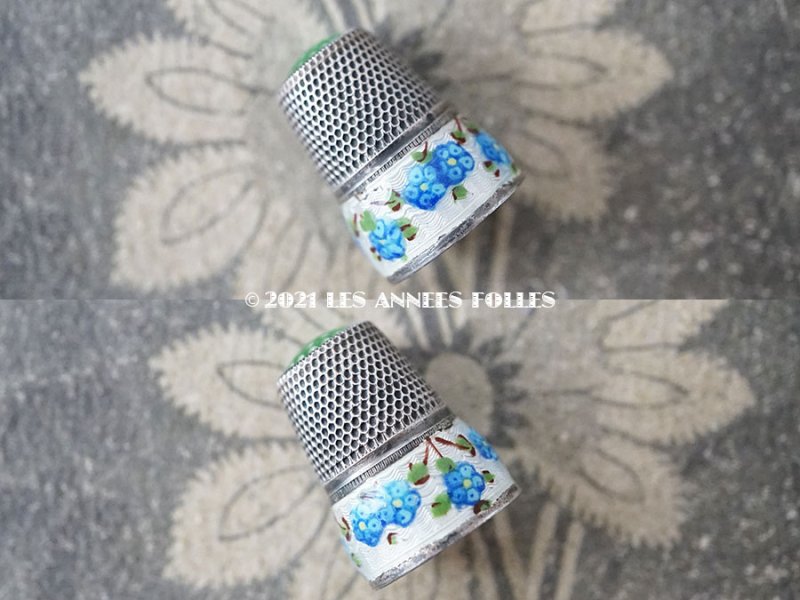 画像3: アンティーク  シルバー&エナメル製 指ぬき 勿忘草