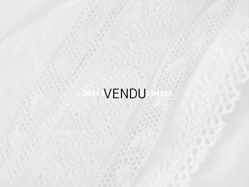 画像8: アンティーク 洗礼式のベビードレス 手刺繍＆手縫い ピンクのリボン付き 