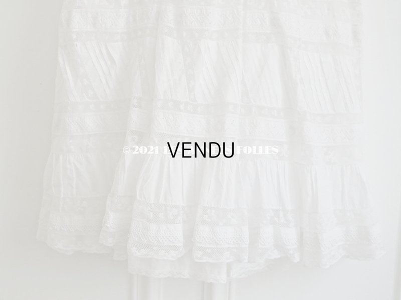 画像10: アンティーク 洗礼式のベビードレス 手刺繍＆手縫い ピンクのリボン付き 