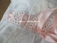 画像7: アンティーク 洗礼式のベビードレス 手刺繍＆手縫い ピンクのリボン付き 