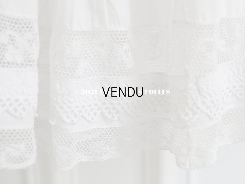 画像19: アンティーク 洗礼式のベビードレス 手刺繍＆手縫い ピンクのリボン付き 