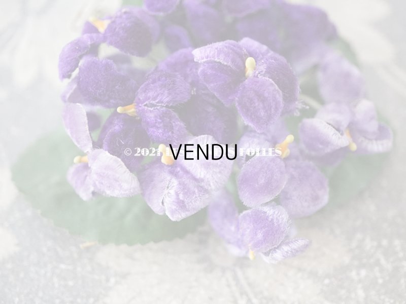 画像4: 【クリスマスセール2021対象外】アンティーク　ベルベット 菫の布花  