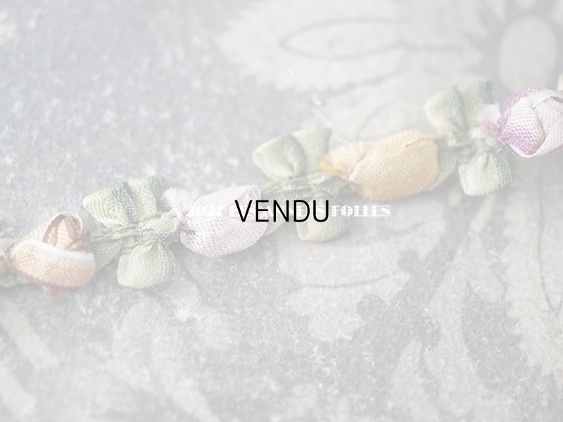 画像9: 【クリスマスセール2021対象外】アンティーク シルク製 5色の薔薇のロココトリム 70cm