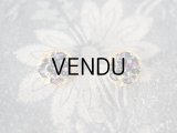 【クリスマスセール2021対象外】アンティーク エナメル ボタン 小さな薔薇模様 ハンドペイント ゴールドレリーフ 14mm 2ピースのセット