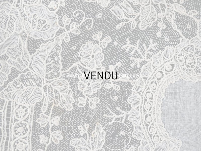 画像18: 【クリスマスセール2021対象外】19世紀 アンティーク キリストのイニシャル入り ポワンドガーズのハンカチ 【 ポワン・ド・ガーズ 】